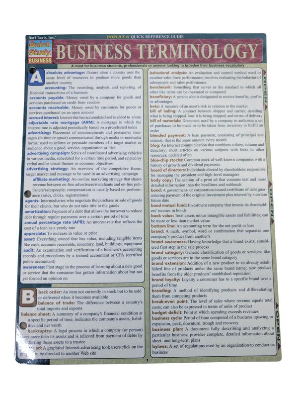 1572229292 Business Terminology Quick Study Ref Card