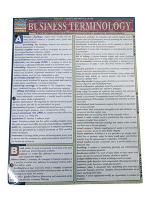 Business Terminology Quick Study Ref Card